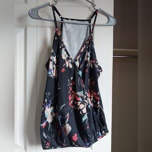 Aokosor Womens Deep V-Neck Wrap Spaghetti Strap Floral Print Design, Size Small